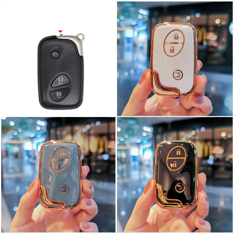 TPU Car Key Case Cover for Lexus IS250 CT200 CT200h RX270 RX350 RX450 2 3 Button Remote Control Car Key Holder Key Ring Shell