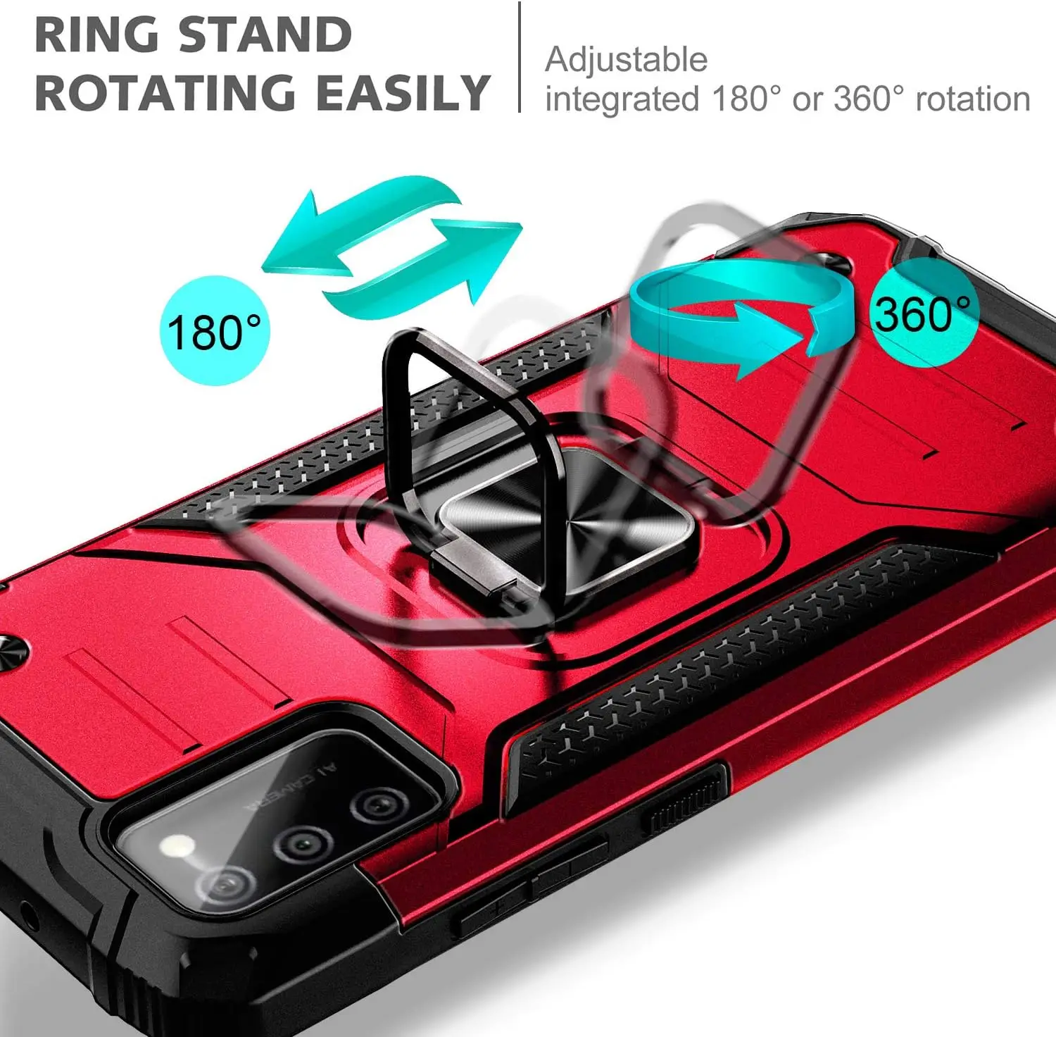 Dla Samsung Galaxy S20 FE 5G Ring Stand Case, (nie S20) odporny na wstrząsy uchwyt na podpórkę z hybrydową wytrzymałą pokrywą + ochraniacz ekranu