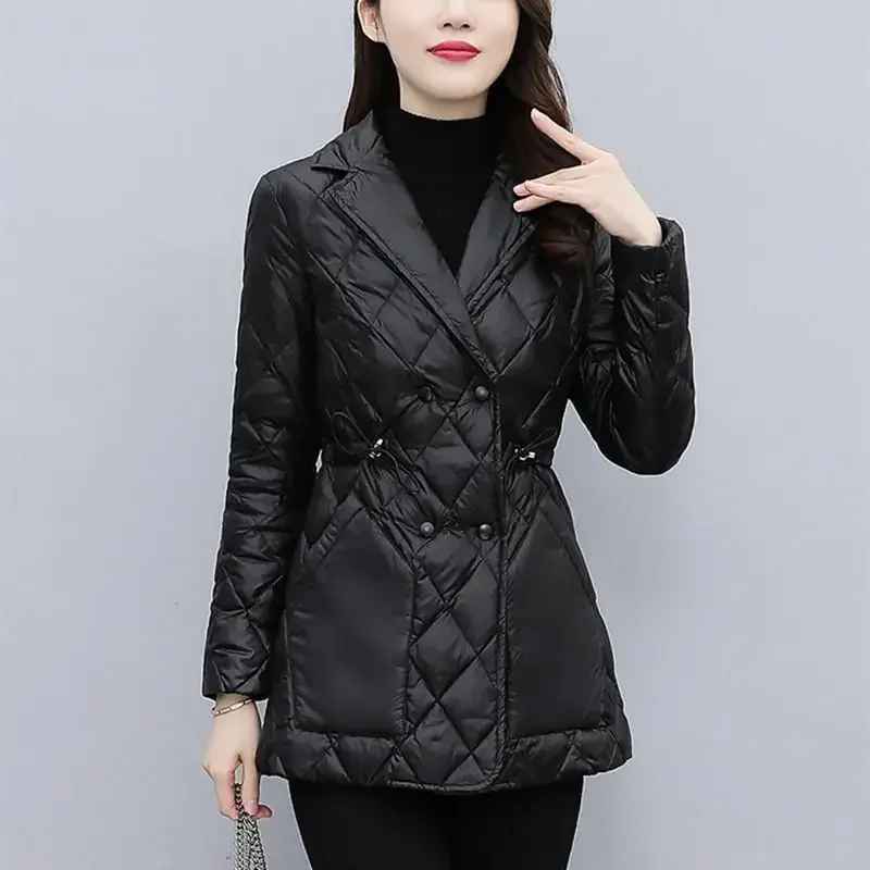 Lightweight Medium Length Padded Cotton Jacket Loose Casual Lined Warm Winter on Sale Lady Parka Youthful Women's Quilted Coat