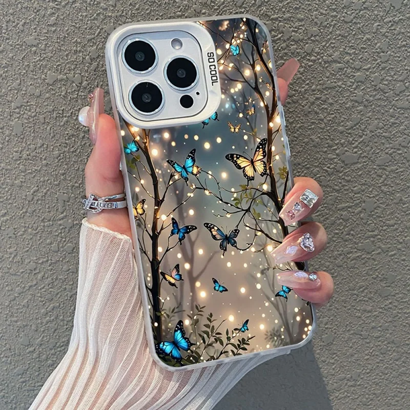 

Glow Butterfly Design Phone Case For Samsung A55 A54 A53 A35 A33 A34 A15 A16 Cases For S25 S24 S23 S22 S21 Ultra Plus FE Fundas