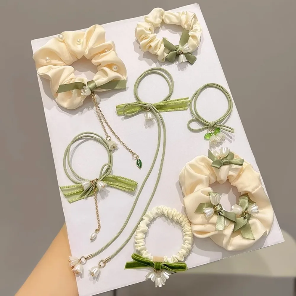 

Elegant Bell Orchid Headband Rubber Band Women's Hair Tie High Beauty High Elasticity Large Intestine Hair Accessory