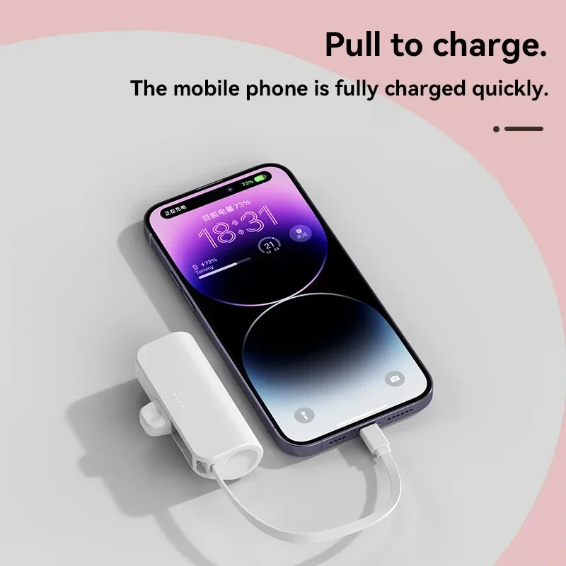 Mini Portable 10000mAh Type-c Fast Charging With Stand Pocket Power Bank Compatible with Iphone Andriod External Battery