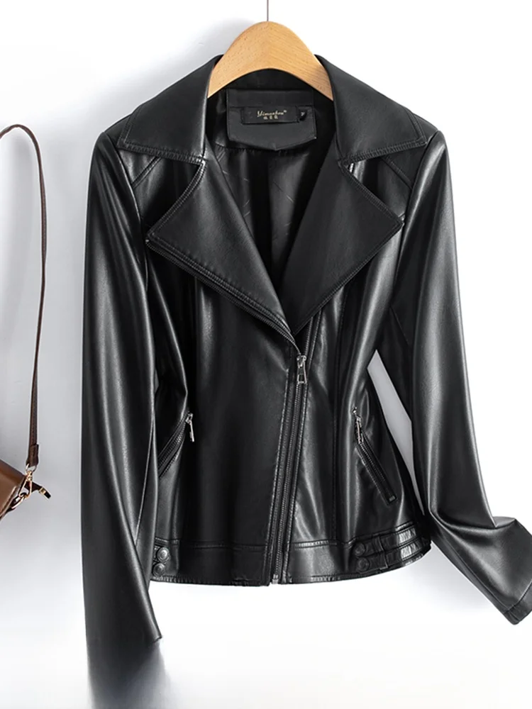 春秋新作 スリーハイフェン 本革ジャケット レディース オルト スリムフィット カジュアル シープスキンコート ジッパー ロングスリーブスーツ