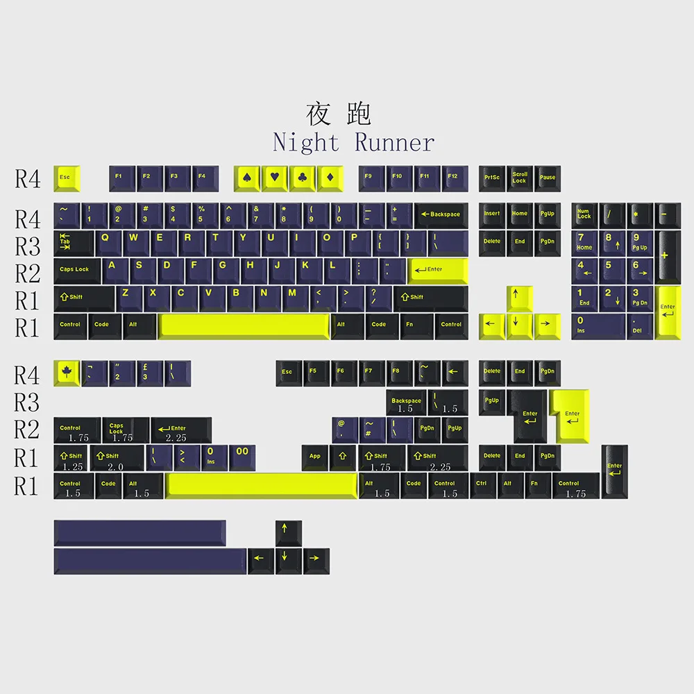 KTOMOT 160 키 더블 샷 GMK 키캡, ABS 키캡, 베이트 해머헤드 상어 체리 프로필 레트로 애니메이션, 게임 기계식 키보드