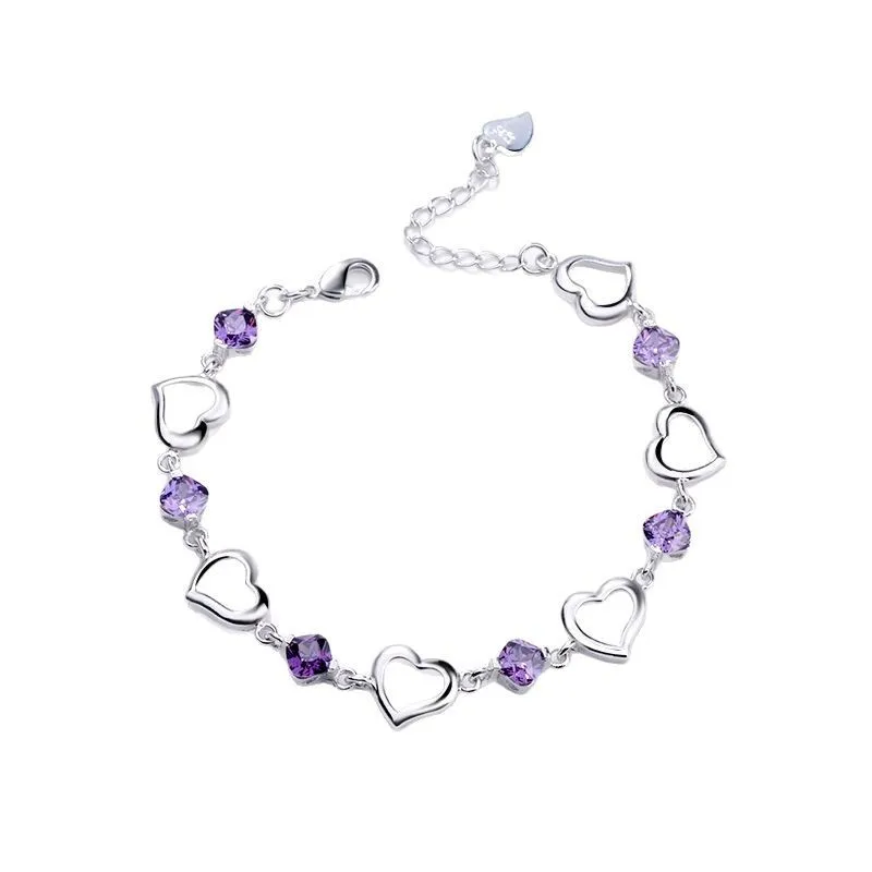 رومانسية الحب أساور جمشت على شكل قلب سوار للنساء موضة اكسسوارات حفلات الزفاف مجوهرات أساور دي موهير #4