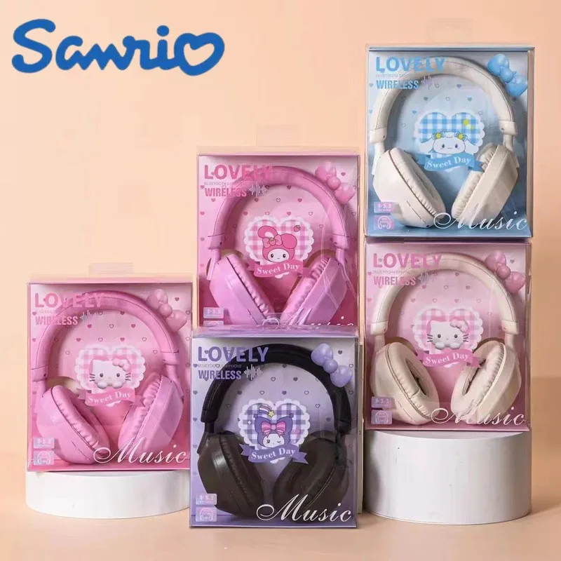 

Cartoon Sanrioed Kuromi My Melody Headphones Ins Kawaii Wireless Bluetooth Sports Noise Reduction Headphones Cute Holiday Gifts