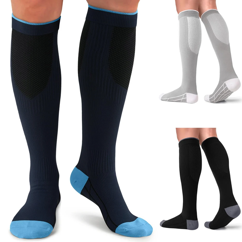 

1Pair 20-30 mmHg Compression Socks for Women and Men Circulation-Best Support for Medical, Running,Nursing,Athletic