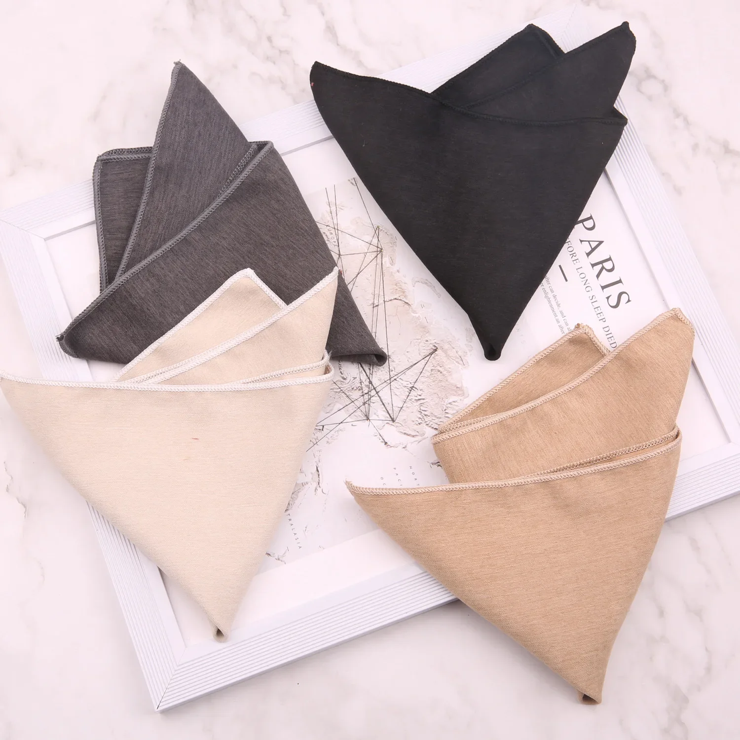 Korean Version Leisure Hanky 23CM Pink Gray Coffee Solid Pocket Square Fit Man Party Daily Handkerchiefs Valentine's Day Gift