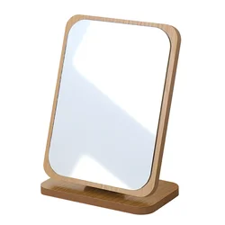 Vanity Mirror Table Makeup Movable Stylish Folding Household Wooden Desktop Folding+desk Full-length Mirrors