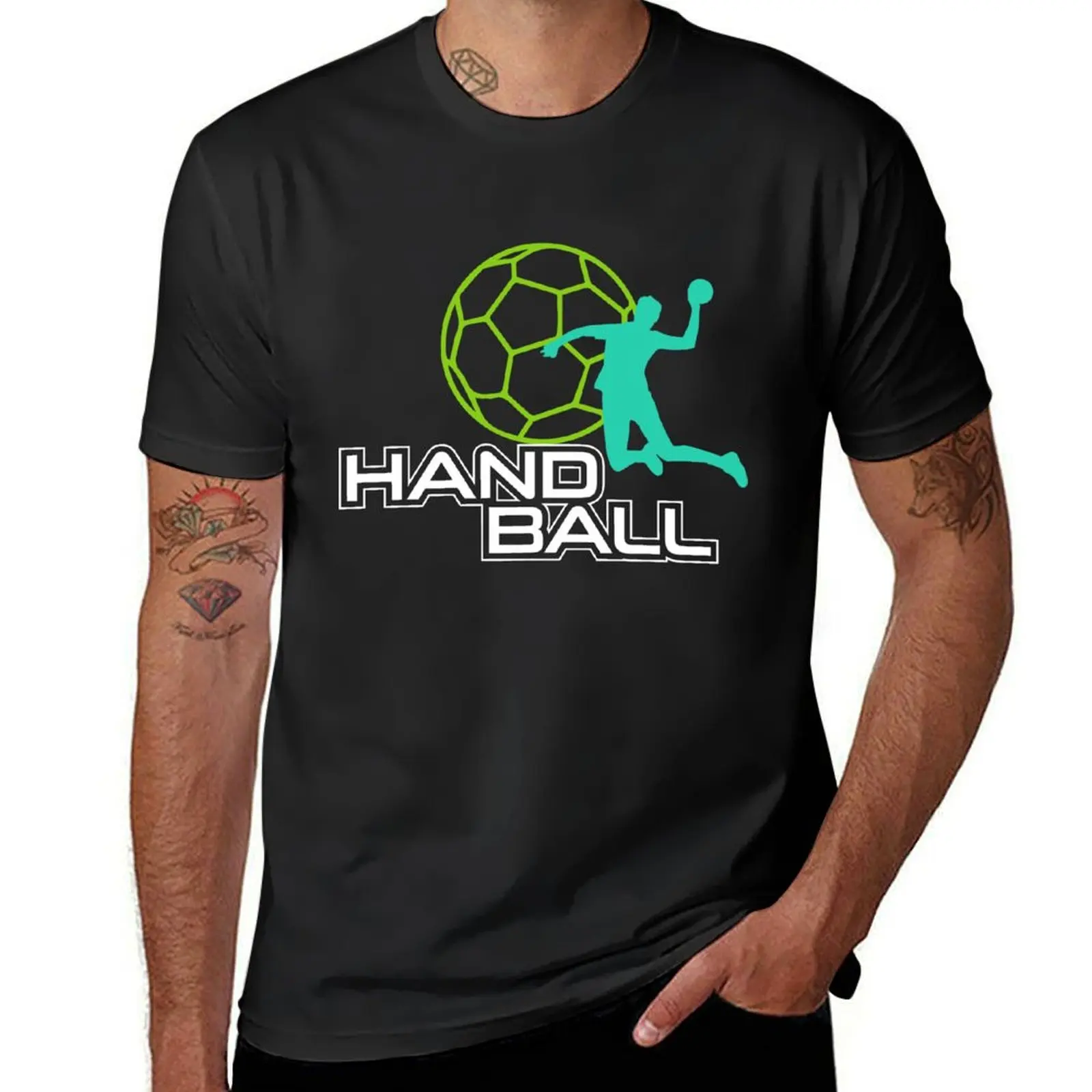 Handball Handballer jump throw Gift Sport T-Shirt oversizeds for a boy plain boys whites Men's clothing