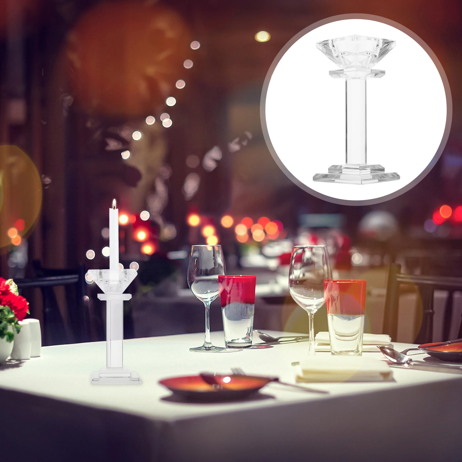 1Pcs Hochzeit Kristall Kerzenhalter Europäischen Design Einzigen Kopf Tisch Dekor Kerzenhalter Hochzeit Kerzenhalter