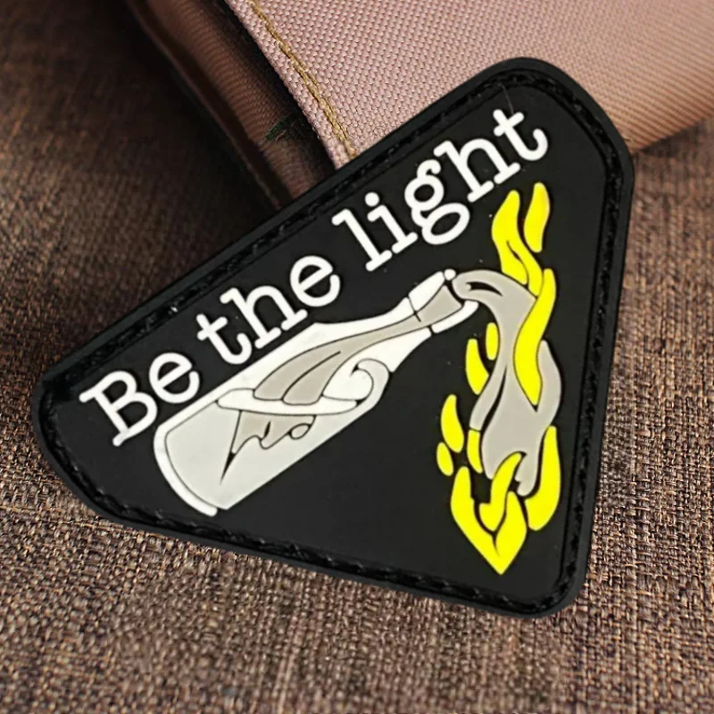 

Be The Light 3D PVC Patch Military Hook Loop Morale Badge Backpack Decorative Accessories Sticker Patches for Clothing Armband