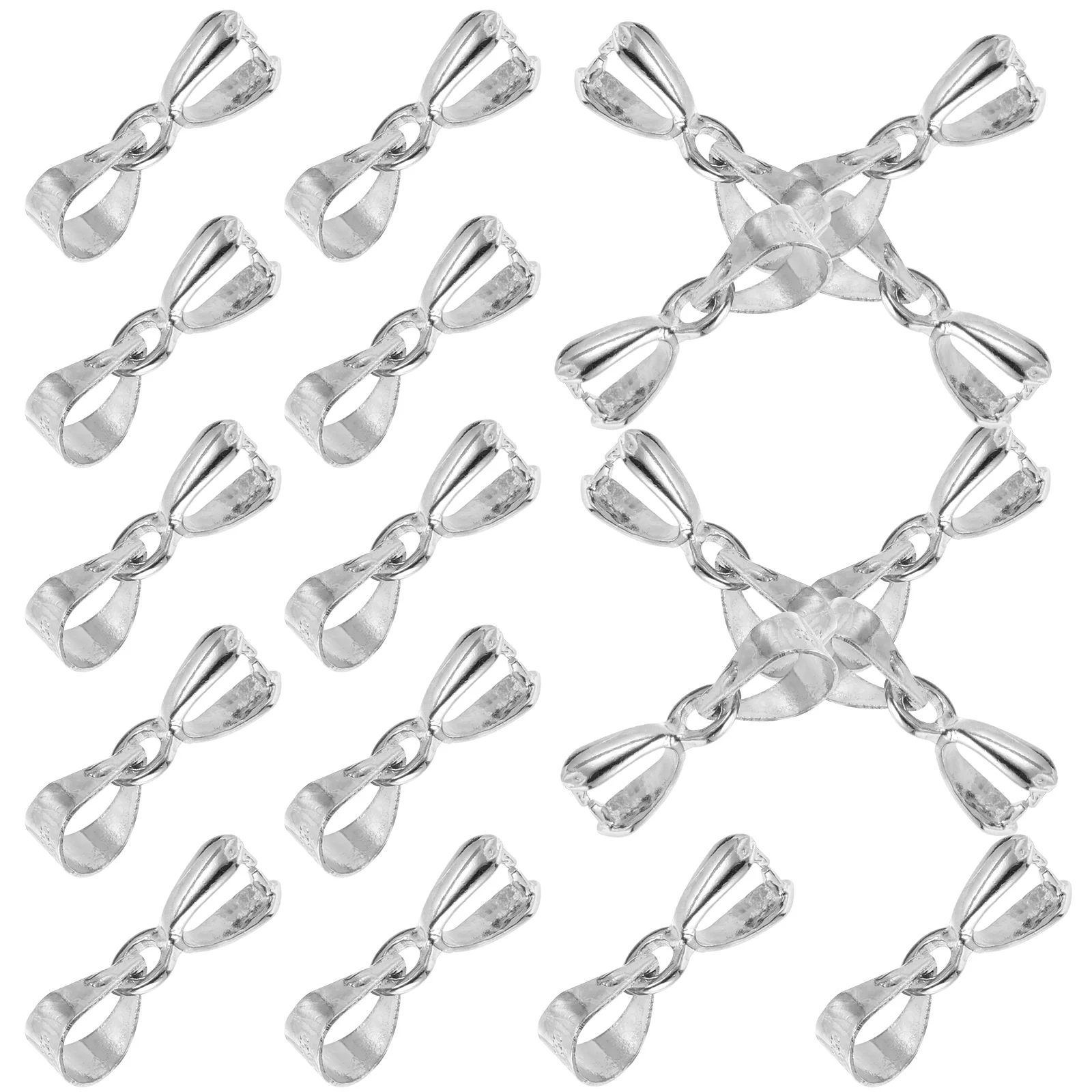 

100PCS Jewelry Clasps Pendant Connectors Bail Charm Clasp Bead Pendants Clasps Pinch Bails for Necklace Bracelet Making