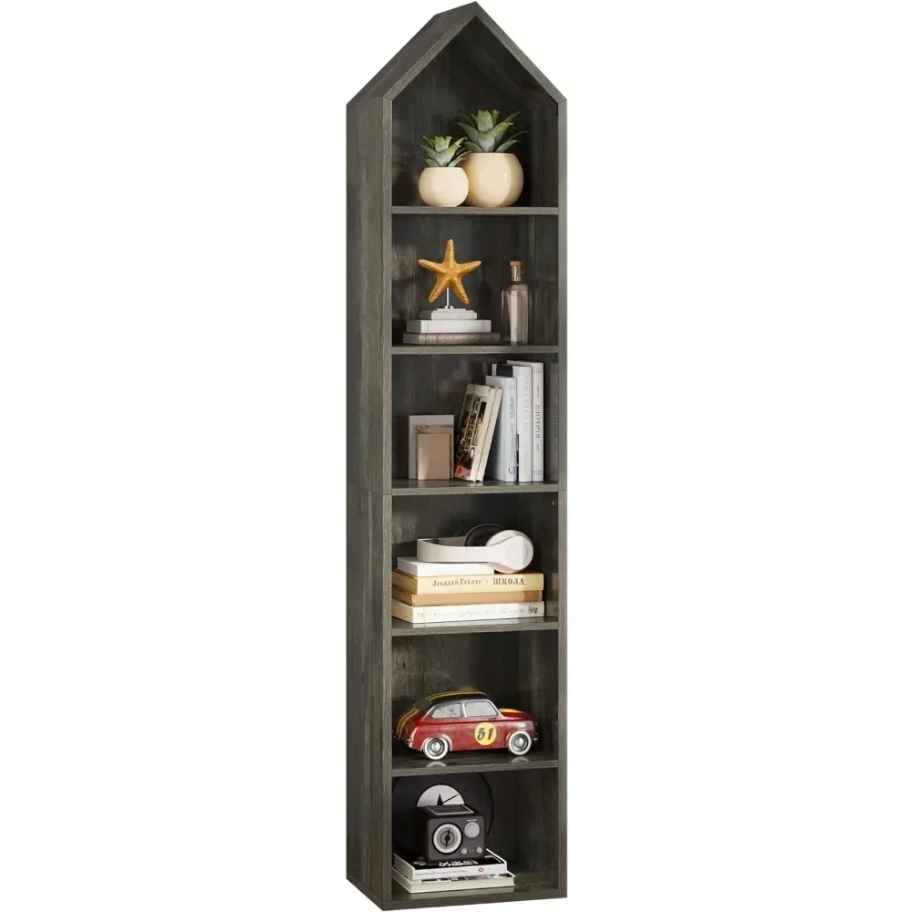 

Shelving Storage Rack for Bedroom Living Room Bookshelf 73" Tall Narrow Bookshelf Modern Open 5 Tier Bookcase Shelf Home