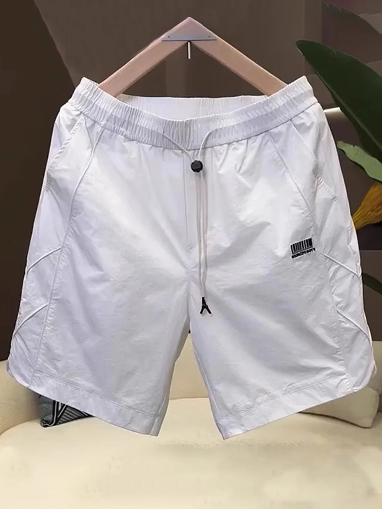 

Men's Summer Breathable Qui Dry ort Pants Cool Feeling Sports Five-Point Loose Straight Tube Beach Youth Workwear Trousers