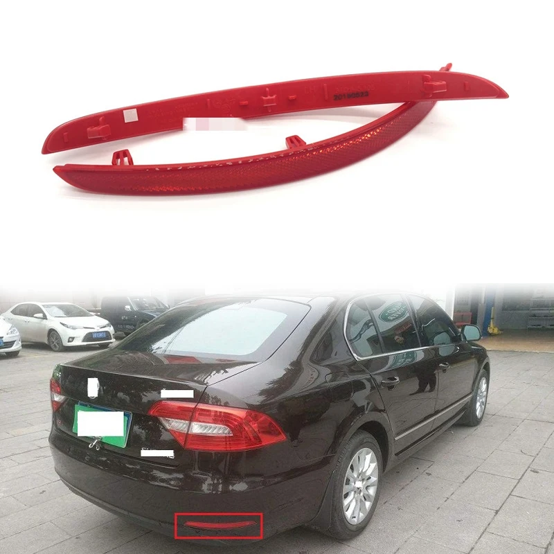 

Car Rear Bumper Reflector Lamp Brake Light Stop Light Tail Light Without Bulb For Skoda Superb 2013 2014 2015-AD39