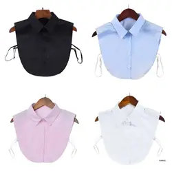 Solid Color Detachable Faux Collar Half-Shirt Choker Tie False Lapel Collar