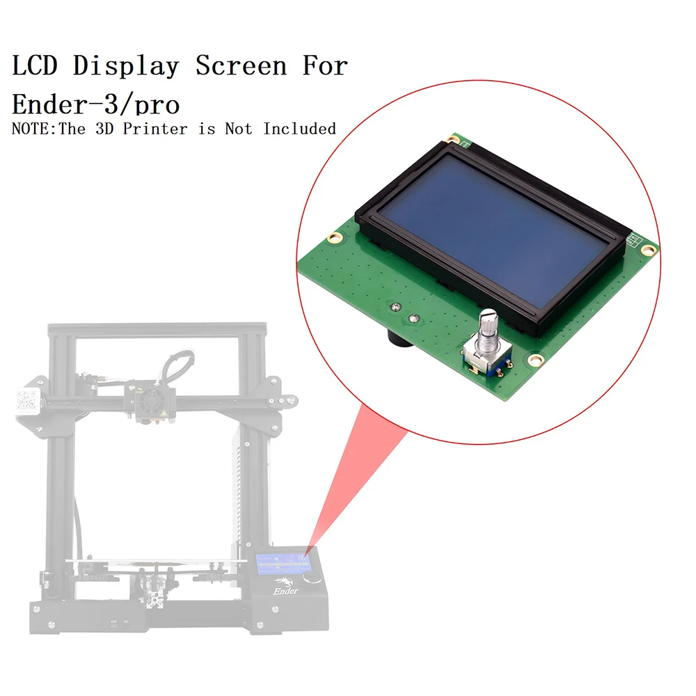 DB-3D części drukarki 12864 Ender 3 ekran LCD niebieski Panel sterowania z akcesoria kablowe do drukarki 3D