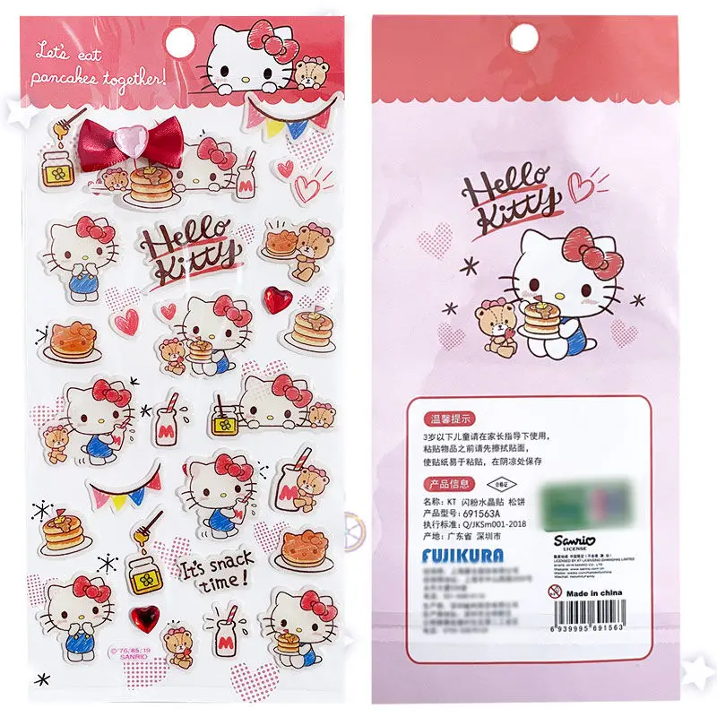 Kawaii sanrio olá kitty adesivos dos desenhos animados ccd desktop mão conta diy material adesivos amigos presentes periféricos criativos