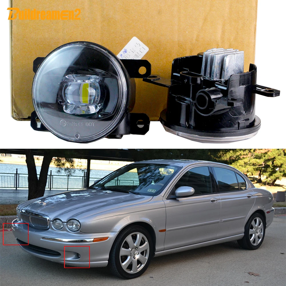 2 X 30W H11 Car LED Lens Fog Light Assembly For Jaguar X-Type Xtype (CF1) Sedan 2001 2002 2003 2004 2005 2006 2007 2008 2009
