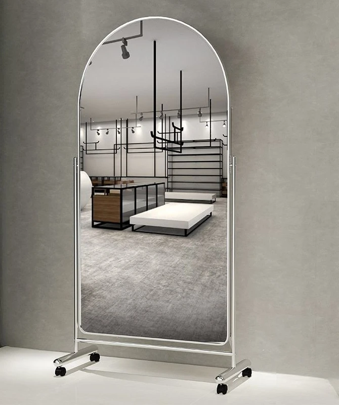 

Full body, full-length mirror, floor-to-ceiling, home clothing store, mirror, movable