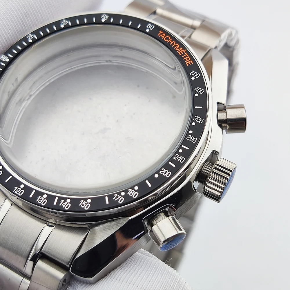 40 مللي متر ساعة مجموعة VK63 حركة حافظة الياقوت الزجاج مقاوم للماء حافظة ساعة رجالي فاخرة يناسب 32.5 مللي متر حافظة الطلب