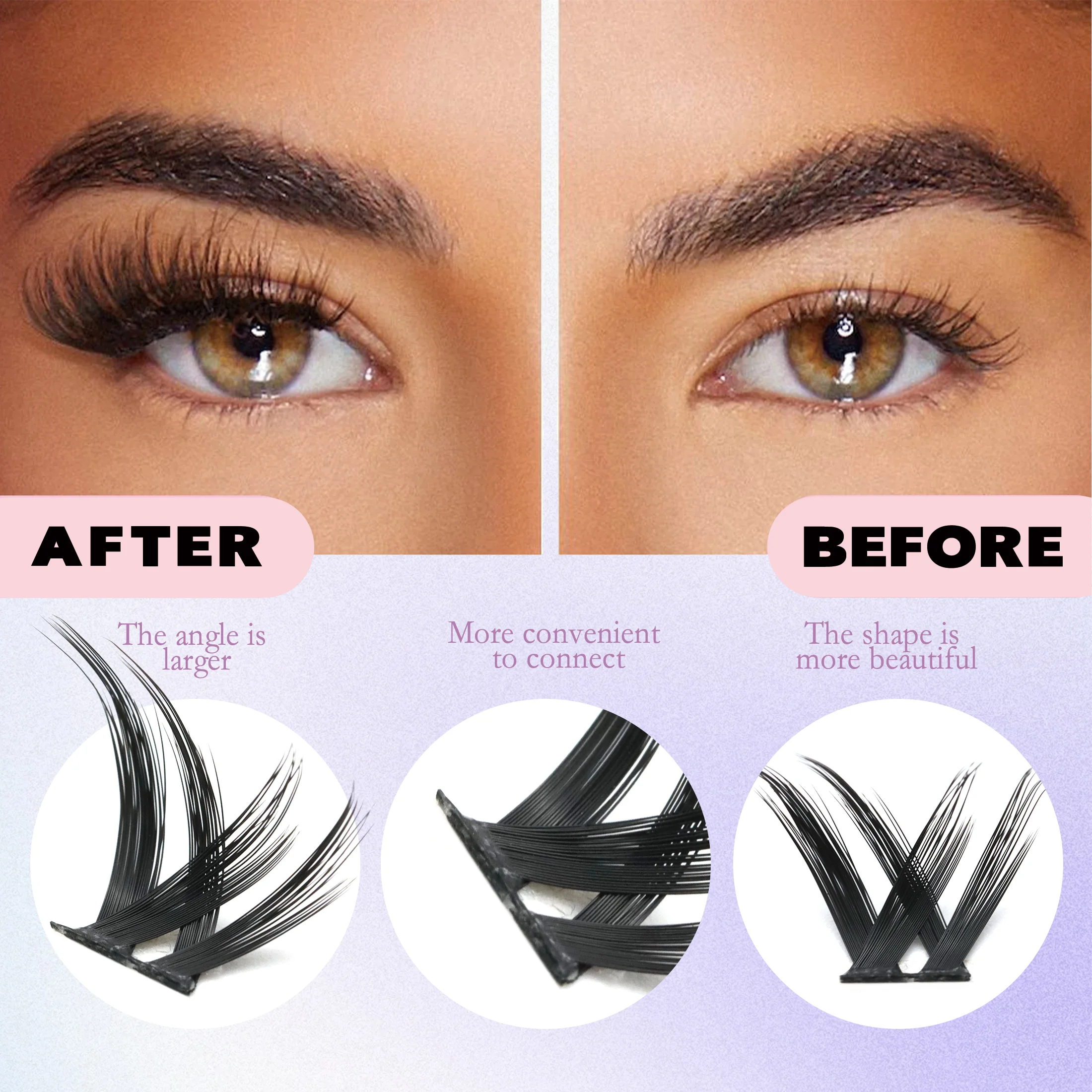 Fox diy kit de extensão de cílios postiços conjunto de cílios individuais para cosplay com cola de cílios e pinças ferramentas de maquiagem para uso doméstico