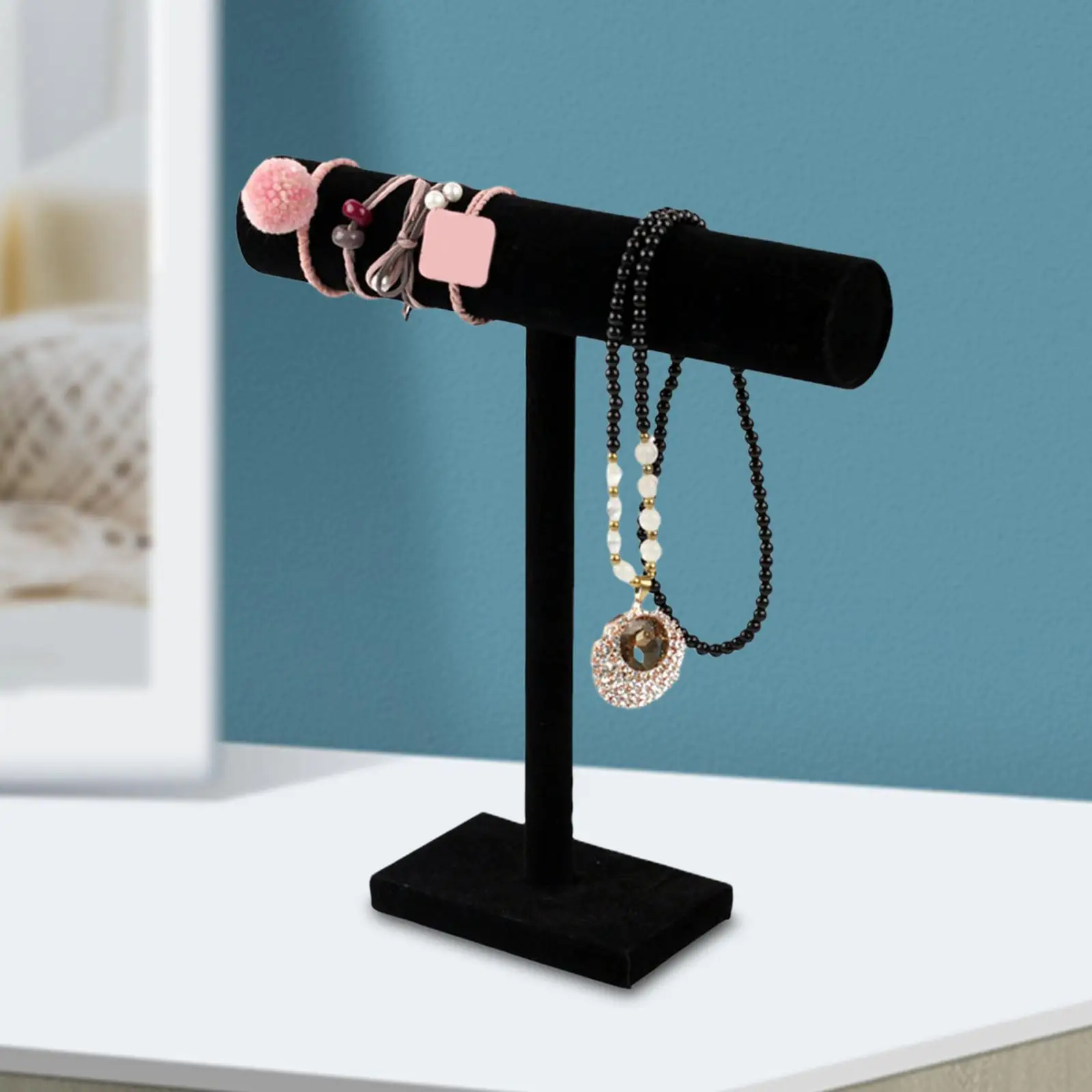 Necklace Holder Organizer T Bar Tower Stand Bracelet Display Stand Jewelry Holder for Watch Scrunchie Necklace Bracelet Store