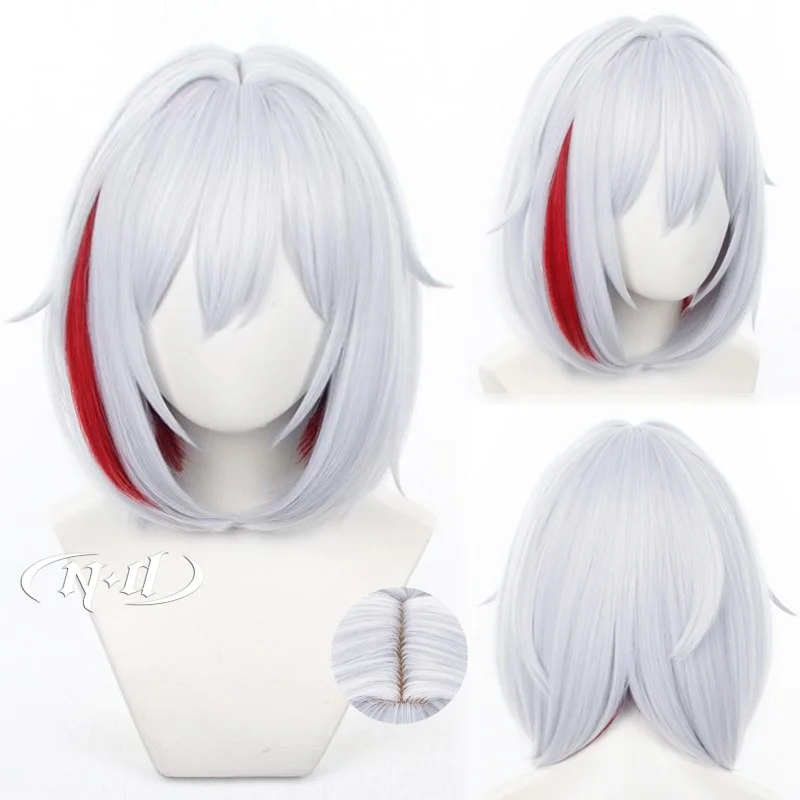 

ND Honkai Star Rail Cosplay Wigs Topaz Cosplay Silver Middle Hair Wigs Heat Resistant Synthetic for Comic Con Coser Game Party