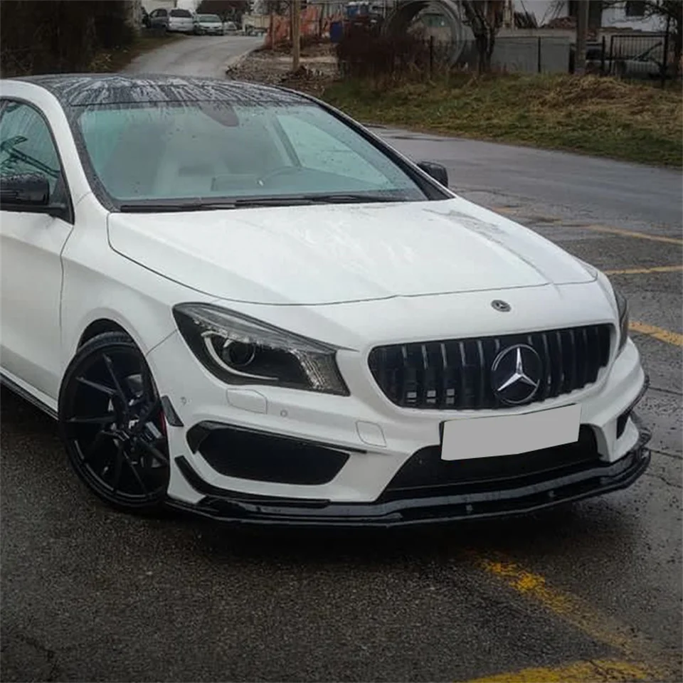 メルセデスベンツC117/W117 CLA A180 A200 A220 A250 amg CLA45 フロントバンパー リップスポイラー スプリッター カナード ベント セット フロントバンパーリップボディキットスポイラースプリッターABS