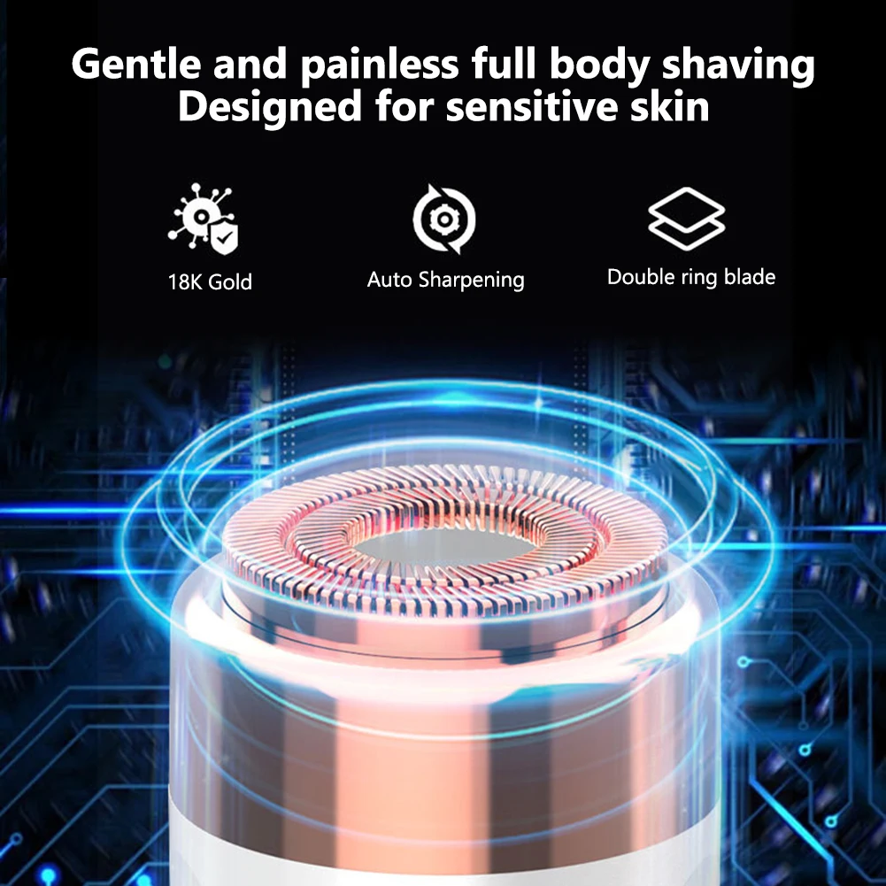 ماكينة إزالة شعر الوجه الكهربائية الصغيرة للنساء قابلة لإعادة الشحن، ماكينة إزالة شعر الوجه غير المؤلمة، حجم محمول للسفر للوجه والإبط والذراع والساق الخلفية #5