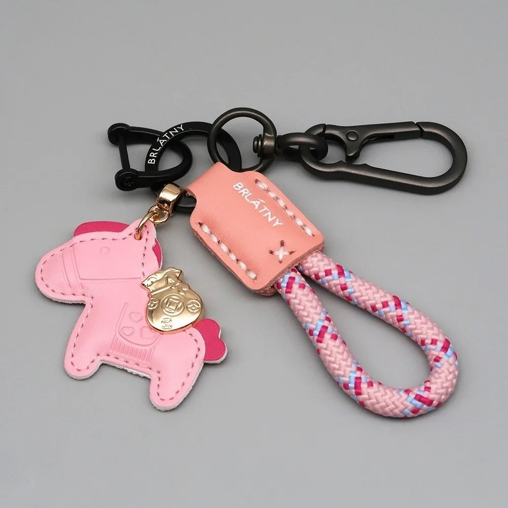 Neue Leder Schlüsselbund INS Cartoon Handy Lanyard Nettes Pferd Hängen Ornament Geschenk