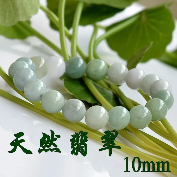Naturalny birmański zielonego jadeitu bransoletka 6/8/10MM koraliki Temperament biżuteria kamień szlachetny akcesoria prezenty hurtownie bransoletka Drop Shipping — zdjęcie 4
