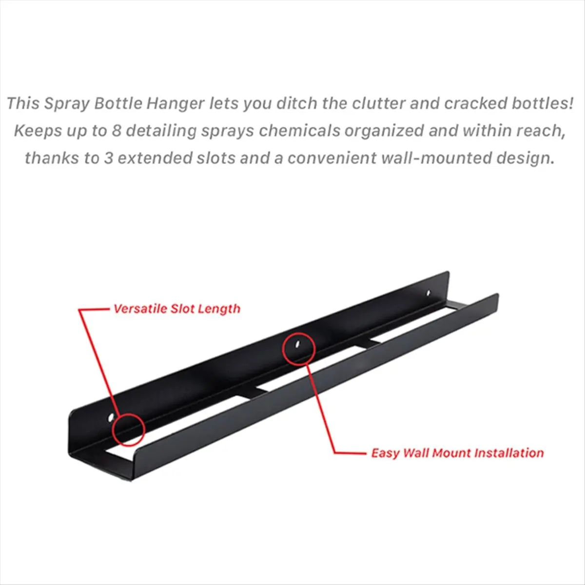 HGHO Metal Trigger Bottle Rack Wall Mounted Garage SprayBottle Storage Rack Suitable for Car Detailing Supplies Storage Rack