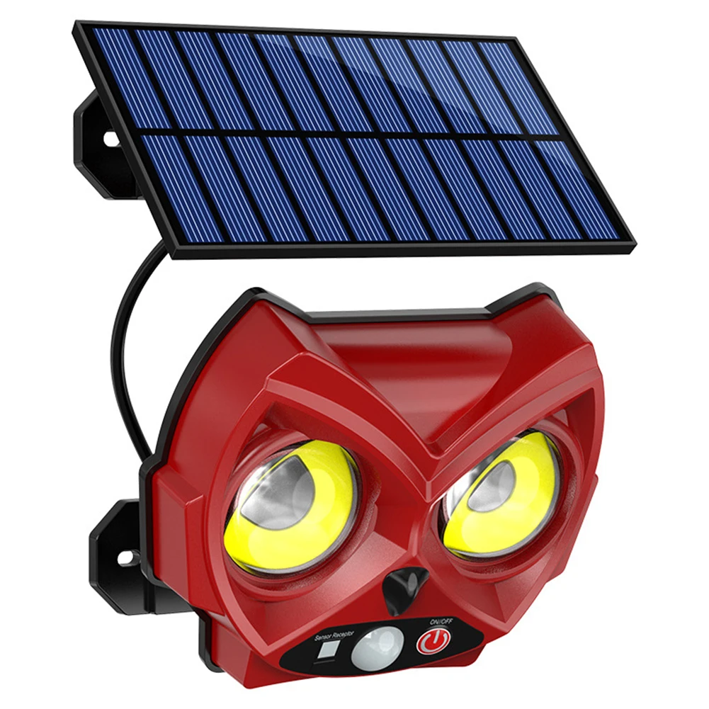 1 قطعة مصابيح الإضاءة الشمسية مقاوم للماء الاستشعار التلقائي مصابيح الحائط البومة تصميم ضوء الشارع لتزيين الحديقة في الهواء الطلق #2