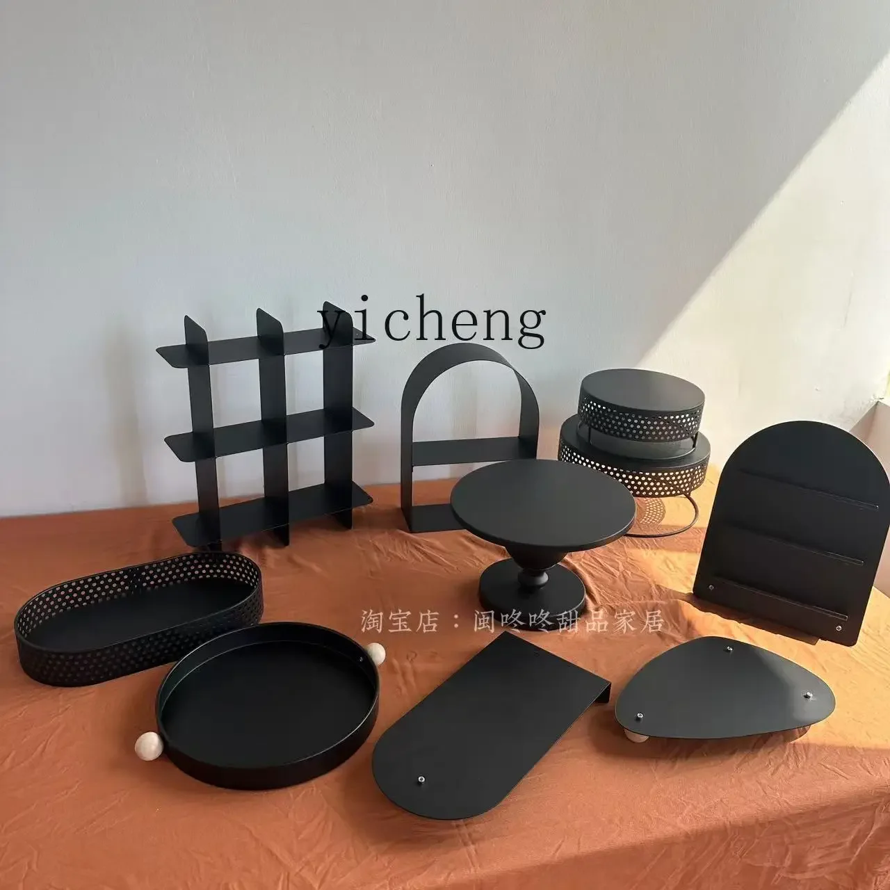 YFY Black Iron Art Dessert  Stand Tea Break Birthday Afternoon Tea Snack Stand