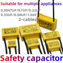 Condensador de seguridad para aspiradora, taladro de mano con luz LED, 10 piezas, 0,0047 UF, 0,1 UF, 0,22 UF, 0,33 UF, 0,68 UF, X2, 275VAC, 300VAC