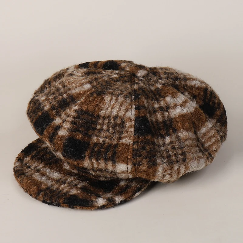 Newsboy Cap Women Octagonal Hat Autumn Winter Acrylic Windproof Warm Accessory For Sun Protection Outdoor Casual