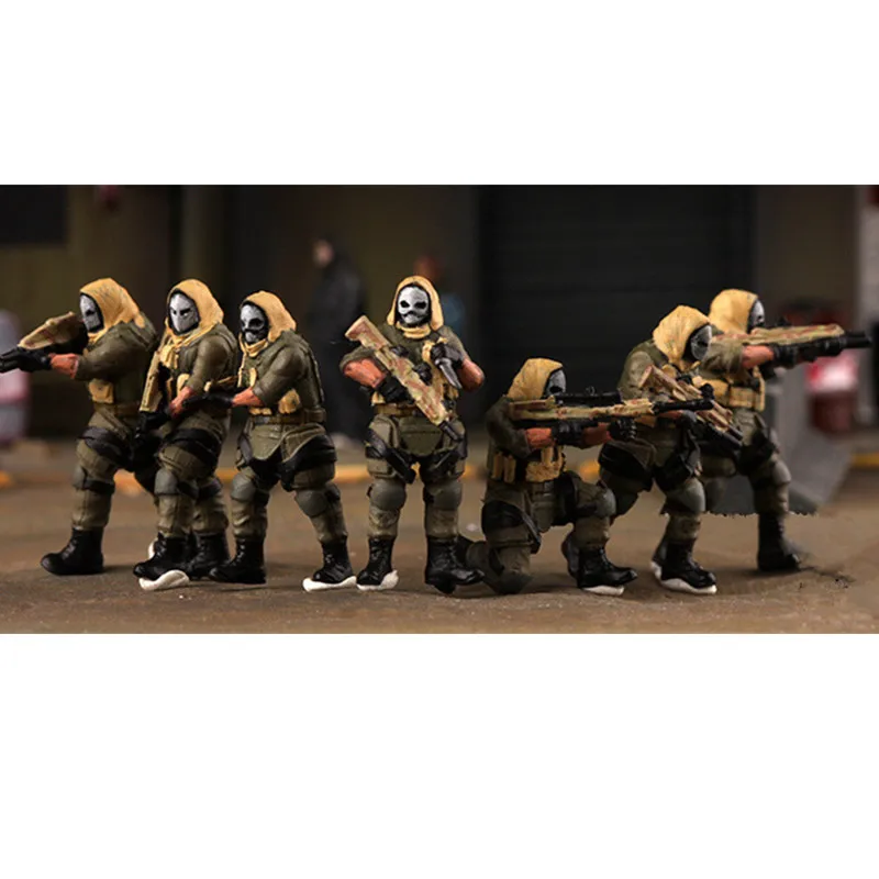 1:72 Scale Model 7 Pcs Realistic Action Figure Specia Force Team Ghost Squad Dolls Toys DIY Scene Accessory Collection Gifts