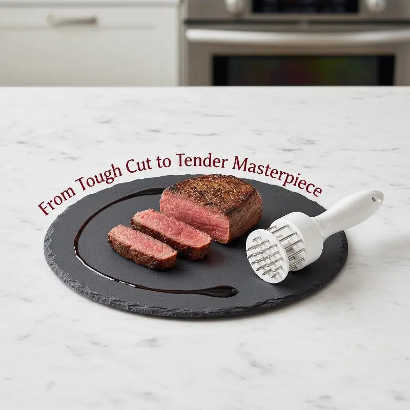 Professional Meat Tenderizer Stainless Steel Needles Non Slip Handle For Tenderizing Steak Pork Beef Faster Marinade Absorption