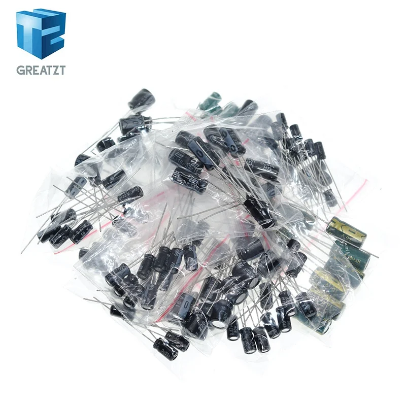 120pcs 12 value kit 1uF-470uF Electrolytic Capacitor Package for arduino 1UF 2.2UF 3.3UF 4.7UF 10UF 22UF 33UF 47UF 100UF 220UF