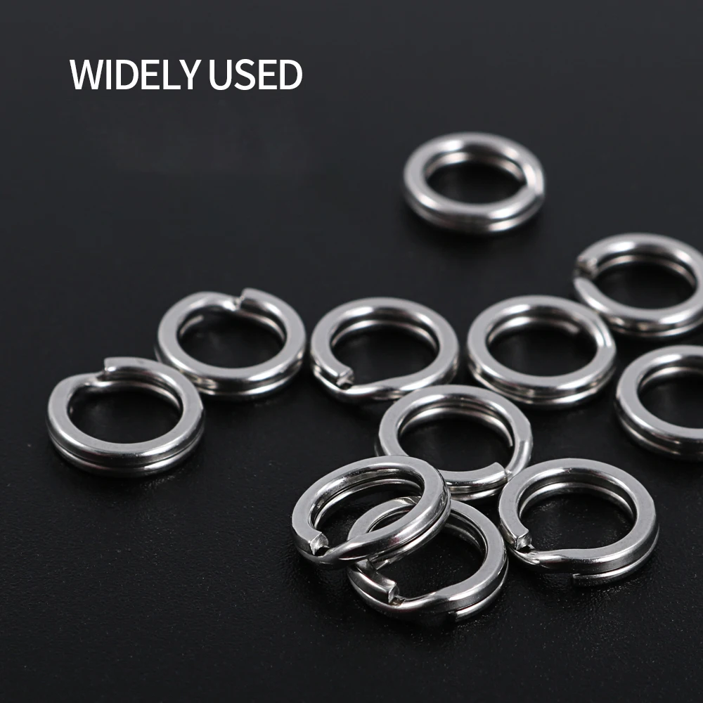 JIGGING PRO 10/15 قطعة من الفولاذ المقاوم للصدأ حلقة سبليت لصيد الأسماك شديدة التحمل موصل حلقة مزدوجة ملحقات صيد الأسماك