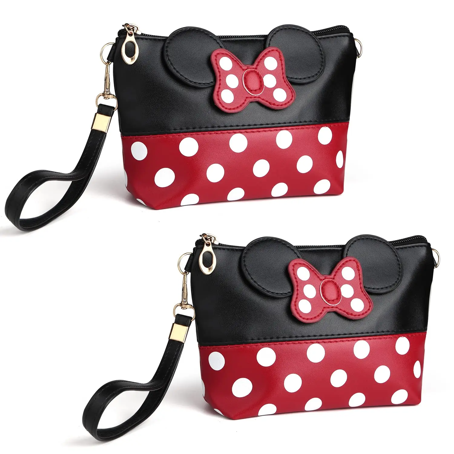 Minnie mouse Coin Purse Cartoon Leather Travel Makeup Handbag Cute Portable Cosmetic Bag Toiletry Pouch for Women Teen Girls Kid