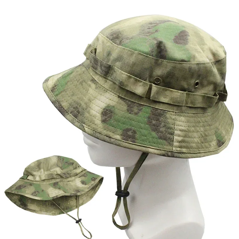 Tactical Boonie Hats Hunting Sun Fishing Hat Outdoor Camouflage Bobble Cap Hiking Fisherman Sniper Ghillie Bucket Hats