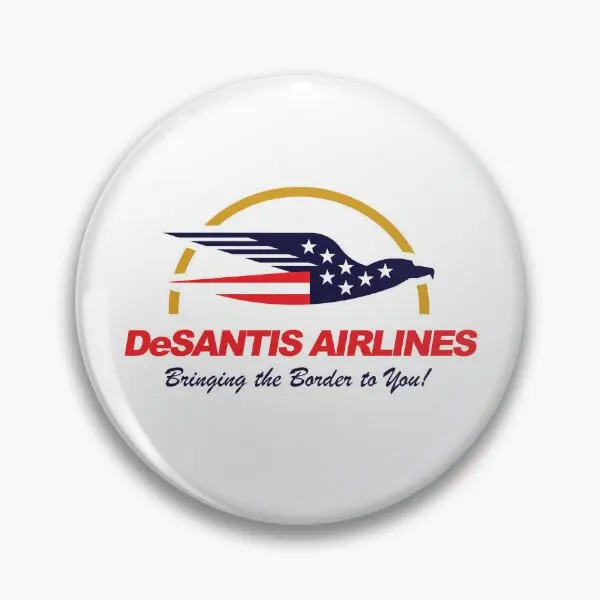 Desantis Airlines Funny Desantis Politic  Soft Button Pin Clothes Lover Fashion Funny Women Jewelry Gift Brooch Badge Collar