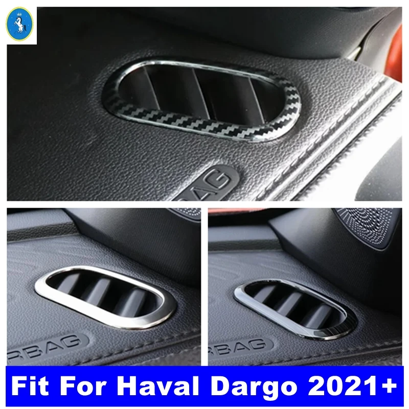 

Car Dashboard Front Air Conditioning Outlet Vent Decor Cover Kit Trim Stainless Steel Accessories For Haval Dargo 2021 - 2024