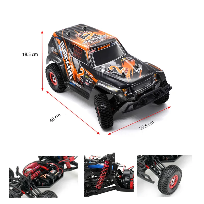 Carro de controle remoto escovado de alta velocidade, escala completa 1:12 RC, SUV, veículo off-road, brinquedo para meninos por Feiyue FY02 2.4G de frequência