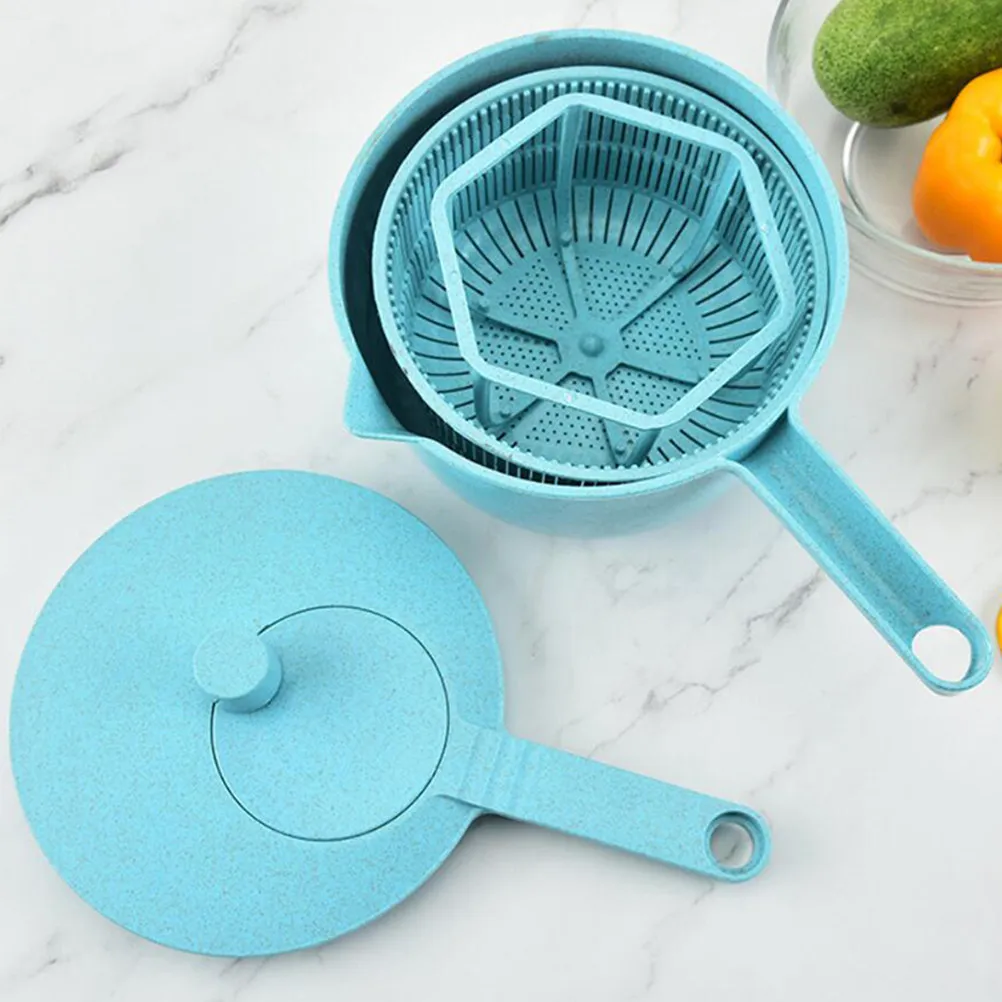 

Ручная сушилка для салата и овощей, вращающаяся корзина для слива воды, многофункциональная корзина-фильтр для фруктов и овощей для дома