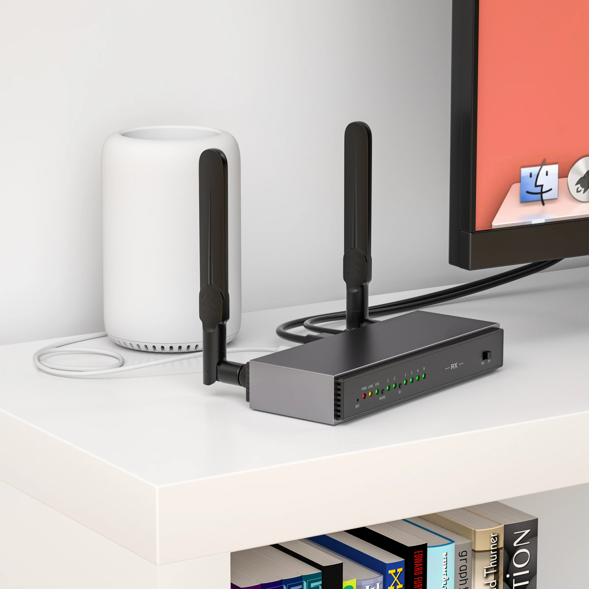 جهاز إرسال واستقبال HDMI طويل المدى 200 متر جهاز إرسال فيديو 1080p60hz موسع HDMI KVM لاسلكي