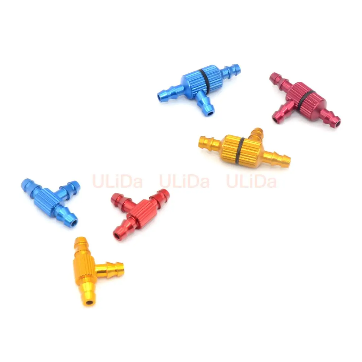 1/ 2Pcs Metal 3 Way Nozzle T Shape T-Fittings Tee Joint Fuel Hose Valve Joiner For Gas/ Nitro RC Boat Car Airplane Parts